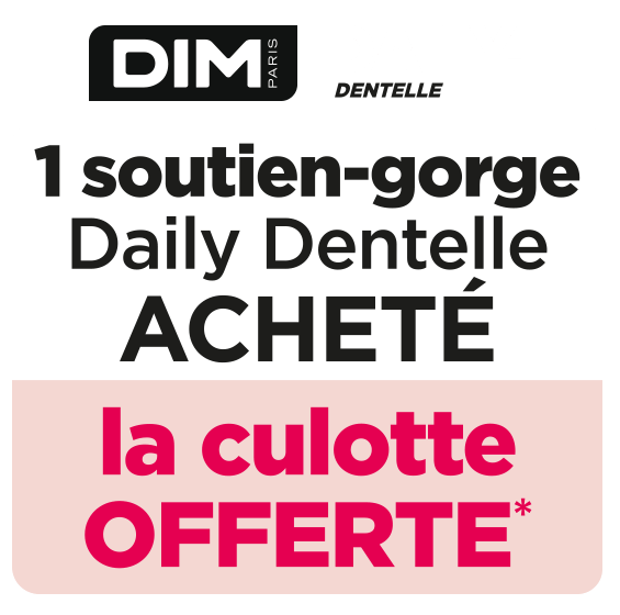 1 soutien-gorge Daily Dentelle acheté, la culotte OFFERTE
